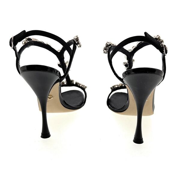 Dolce & Gabbana Black Crystal Embellished High-Heel Sandals - Picture 3 of 4